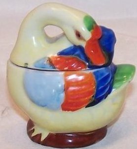 Chinese Goose Mini Condiment Dish, with Lid, Japan Japanese