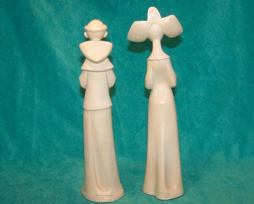 Image 2 of Depose Fontanini Nun and Monk Figurines, Italy, Spider Mark
