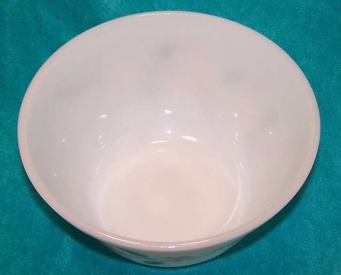 Image 2 of Gay Fad Fire King 8 Inch Apple Blossom Bowl, Milk Glass