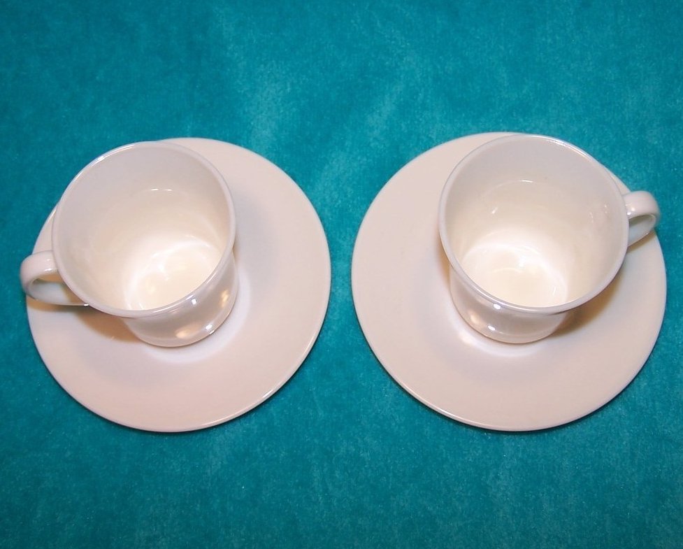 Image 1 of Arcopal White Demitasse Cup Saucer Sets, 2 Cups, 2 Saucers