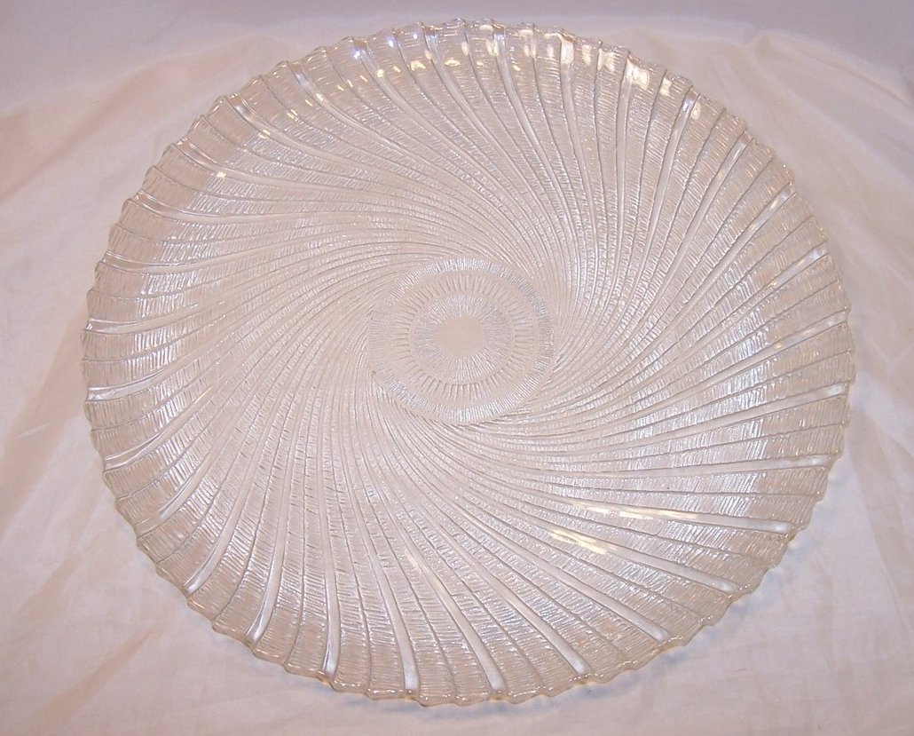 Seabreeze Crystal Platter, Arcoroc, J G Durand, Original Box