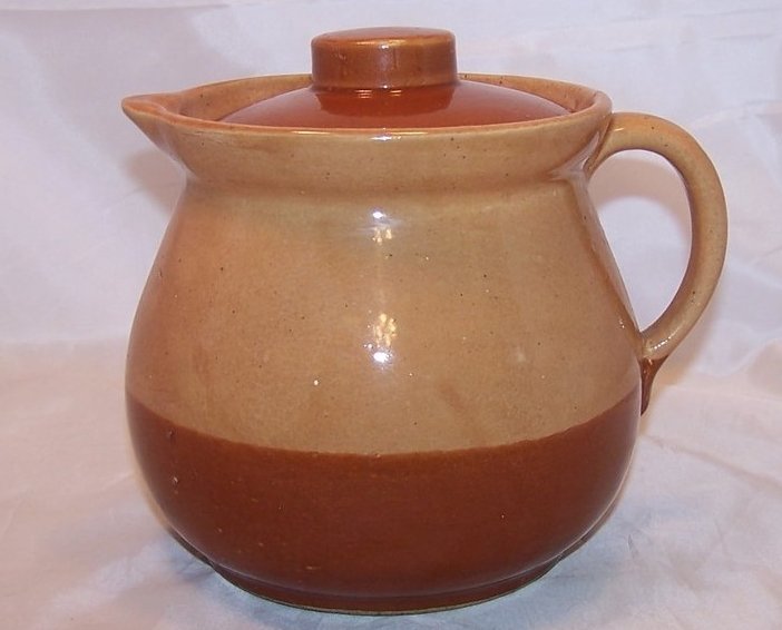 Image 2 of Crock Pitcher 6 Cup Two Tone Lidded Cabinart USA