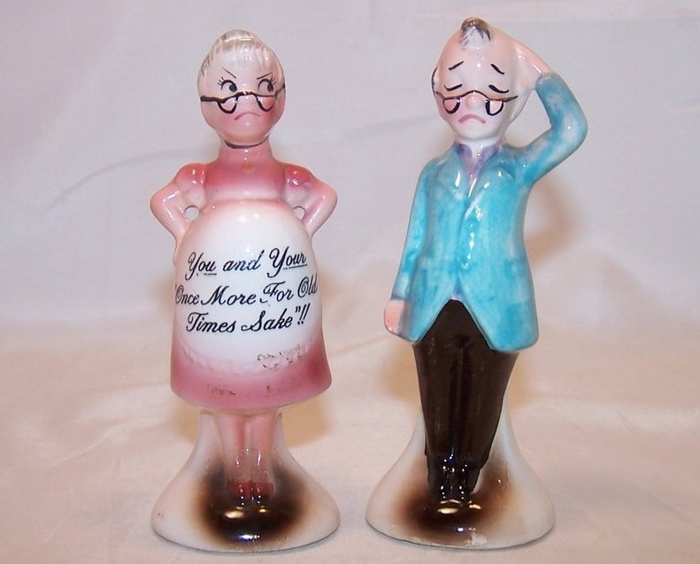 Image 0 of For Old Times Pregnant Couple Salt and Pepper Shakers Shaker