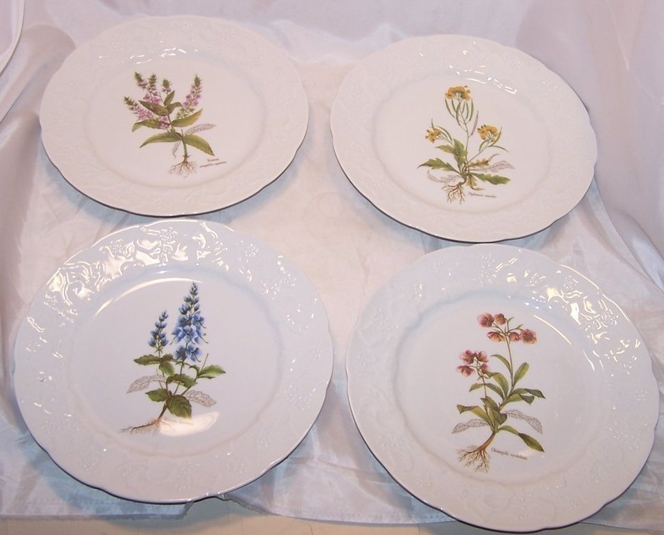 Dansk 4 Berry Design Porcelain Luncheon Plates, Plate France