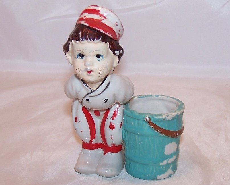 Image 0 of Ucagco Ceramic Kissing Dutch Boy, Tulips, Red Stripes, Japan