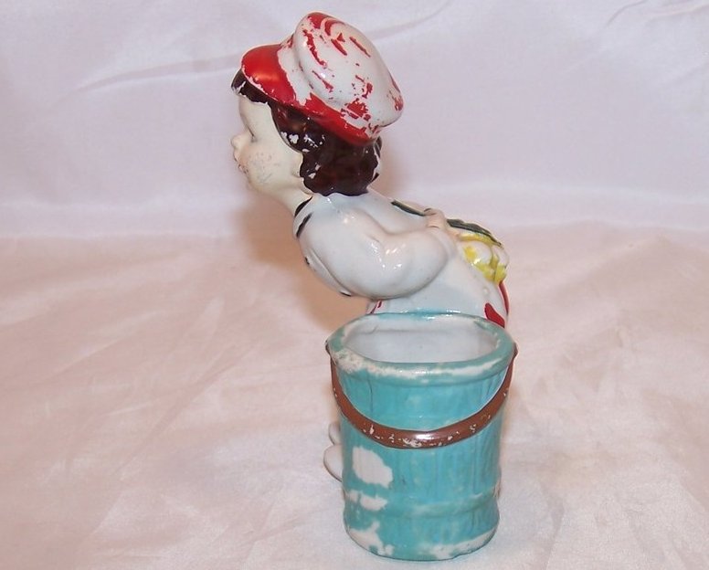 Image 1 of Ucagco Ceramic Kissing Dutch Boy, Tulips, Red Stripes, Japan