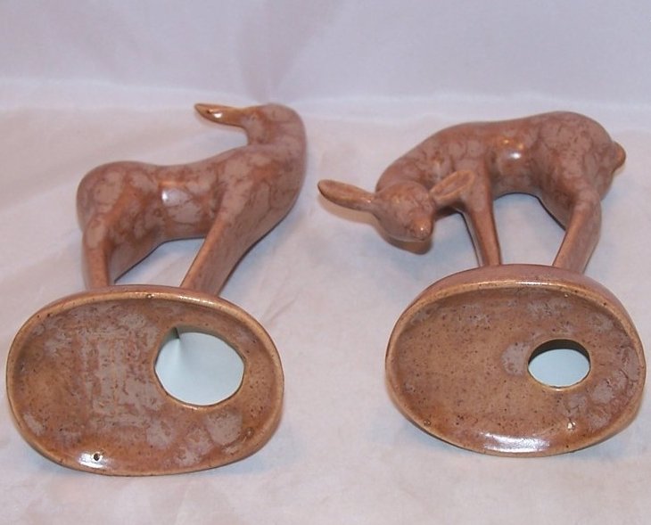 Image 4 of Elwill Art Pottery Brown Spotted Deer Pair, Canada