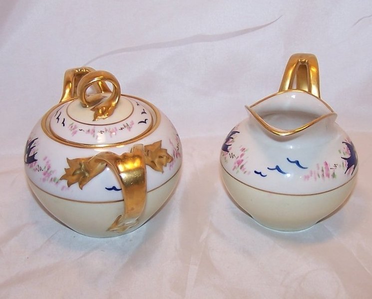 Image 1 of T&V Tressemanes & Vogt Bluebird Creamer and Sugar, France 