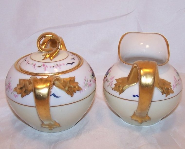 Image 2 of T&V Tressemanes & Vogt Bluebird Creamer and Sugar, France 