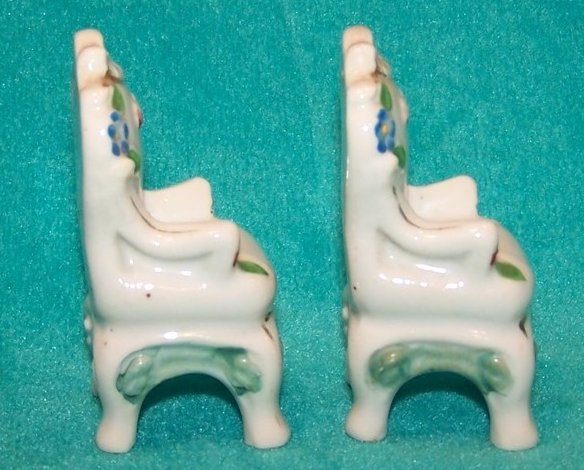 Image 3 of Occupied Japan Mini Forget Me Not Flower Victorian Chairs
