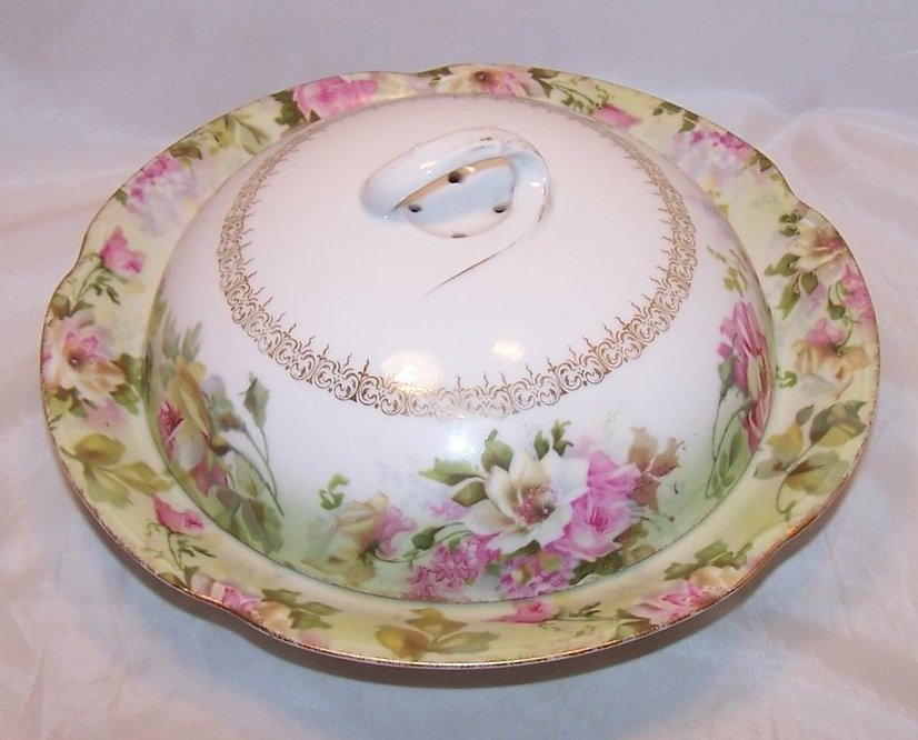 Jaeger and Company Floral Vegetable Bowl with Lid, 1902