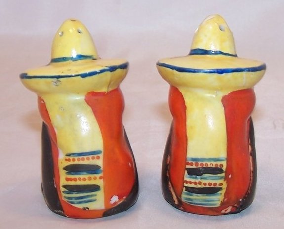 Image 2 of Sombero Wearing Mexican Men, Figures Salt and Pepper Shakers, Japan Japanese