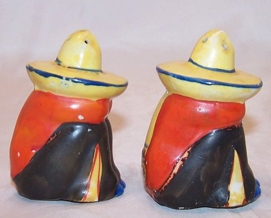 Image 3 of Sombero Wearing Mexican Men, Figures Salt and Pepper Shakers, Japan Japanese