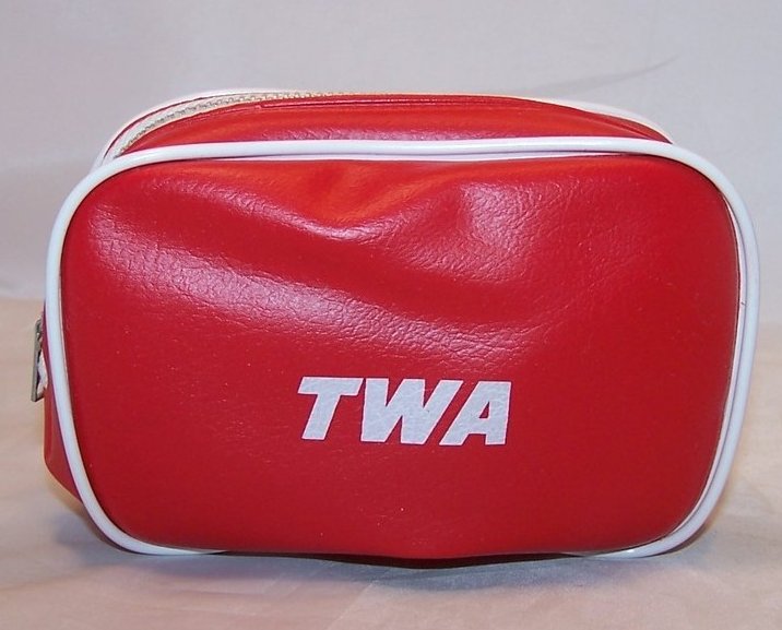 TWA Airline Mini Travel Case w Supplies, Vintage Authentic