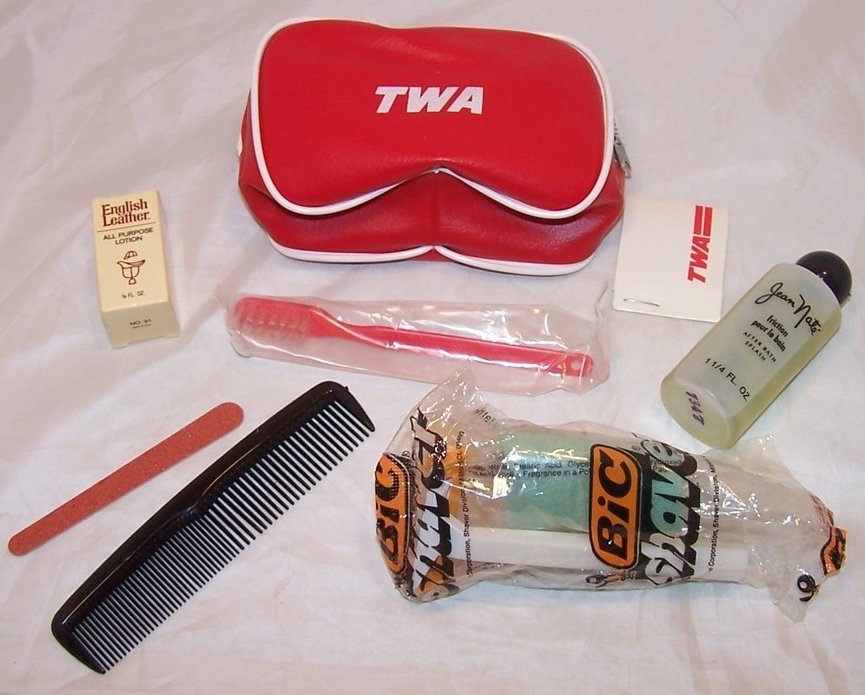 Image 5 of TWA Airline Mini Travel Case w Supplies, Vintage Authentic