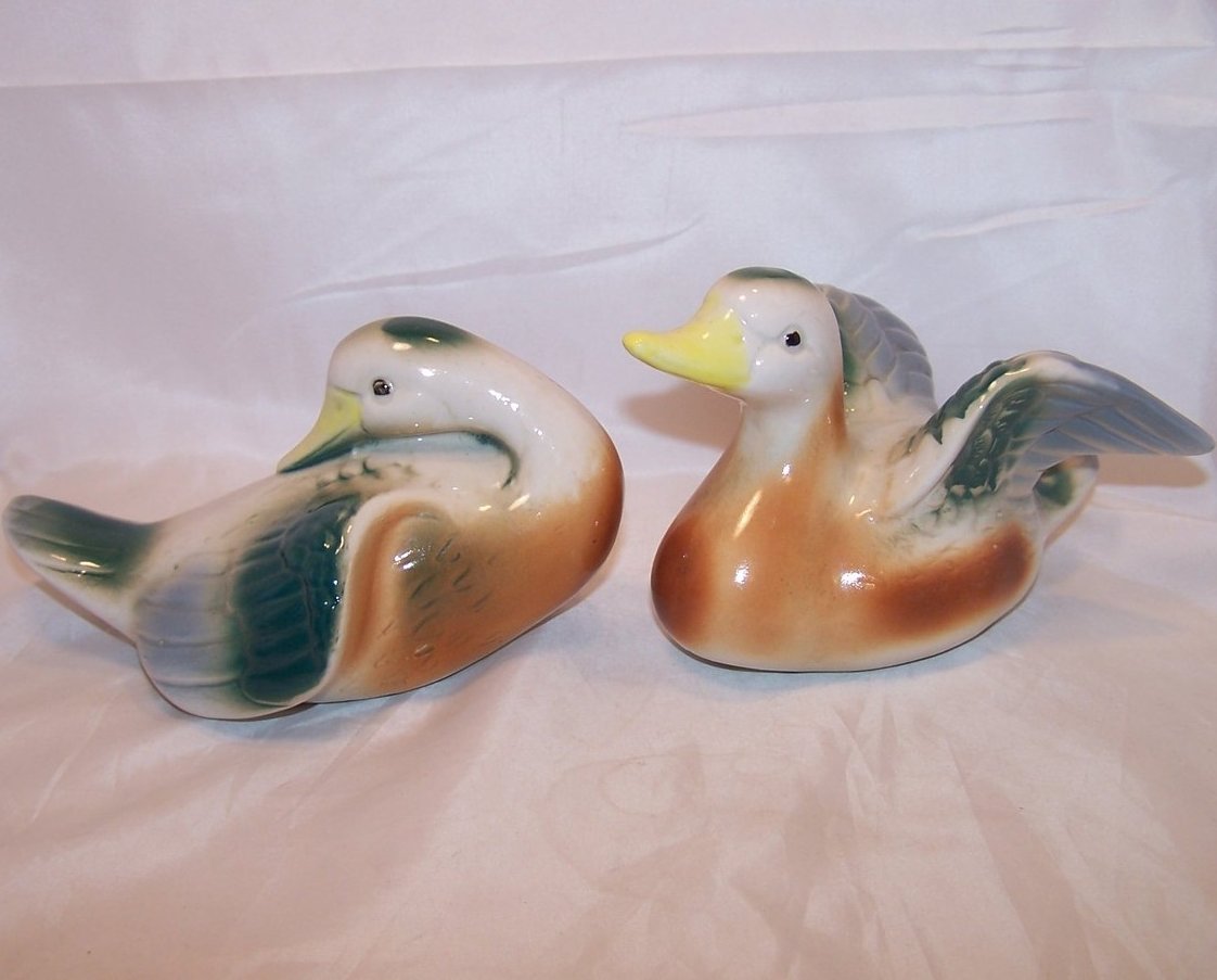 Swimming Ducks, Vintage Pair, Duck, Number 230 and 228