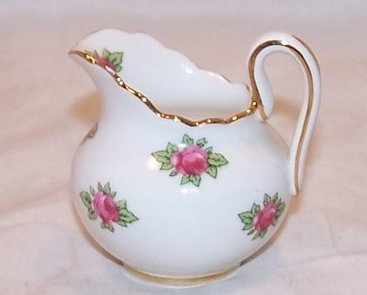 Royal Chelsea Individual Creamer, White with Roses, Bone China