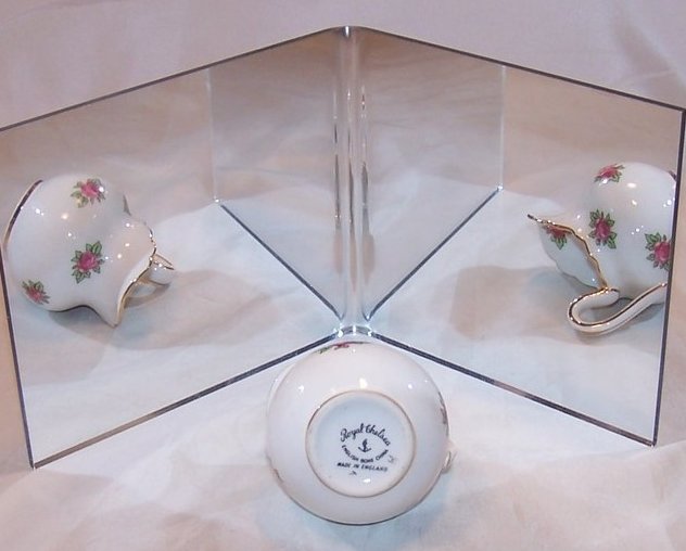 Image 1 of Royal Chelsea Individual Creamer, White with Roses, Bone China