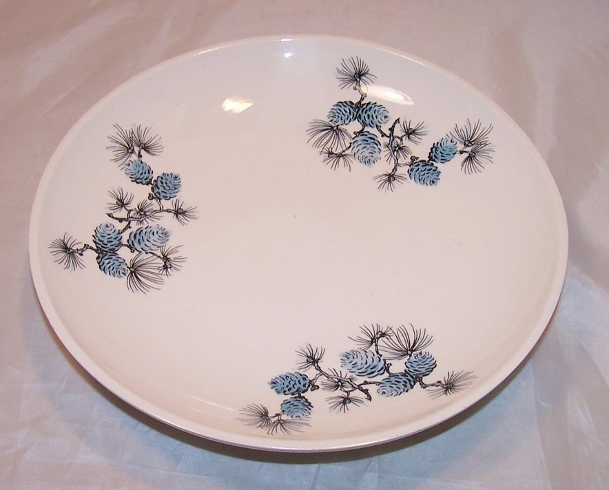 Blue Pinecone Shallow Bowl, Plate Vintage Holland