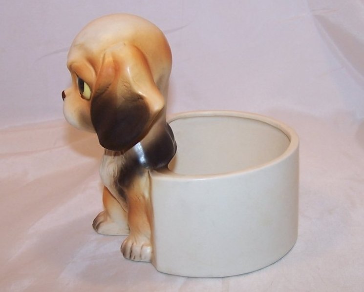 Image 1 of Pouting Puppy Planter, Beagle Dog, Lefton