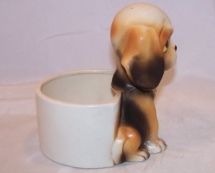 Image 3 of Pouting Puppy Planter, Beagle Dog, Lefton