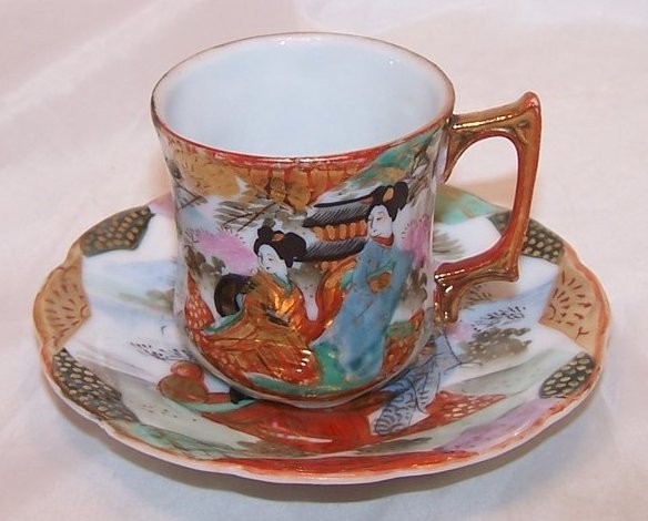 Image 1 of Demitasse Cup and Saucer, Ornate and Stunning, Japan Japanese