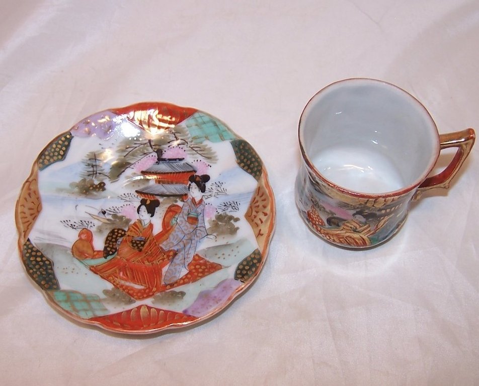 Image 2 of Demitasse Cup and Saucer, Ornate and Stunning, Japan Japanese