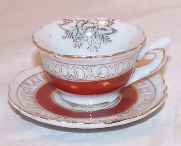 Image 0 of Miniature Teacup Cup w Saucer, Japanese, Occupied Japan