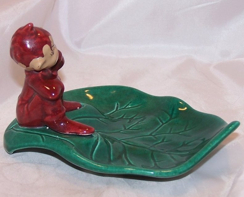 Image 3 of Pixie on Leaf, Gnome Dwarf Elf Bowl, Dish, California