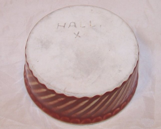 Image 1 of Small Bowl, Red Swirl, Hall