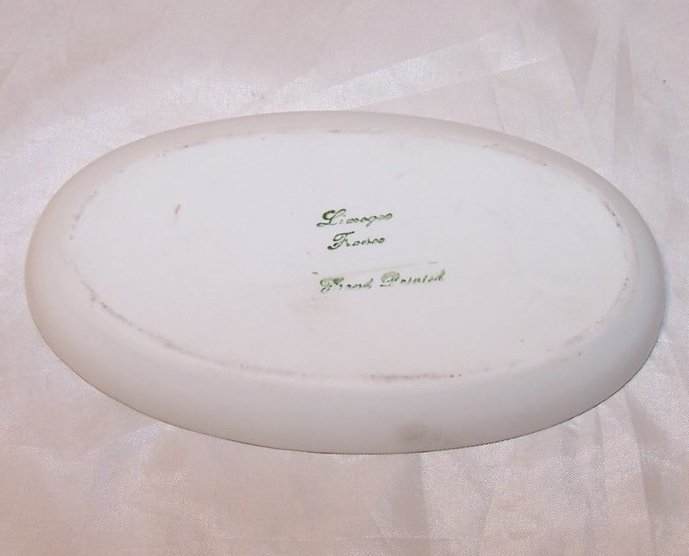 Image 1 of Limoges Dresser Pin Dish, Plate, w Bridge, Church, Hand Painted and Signed