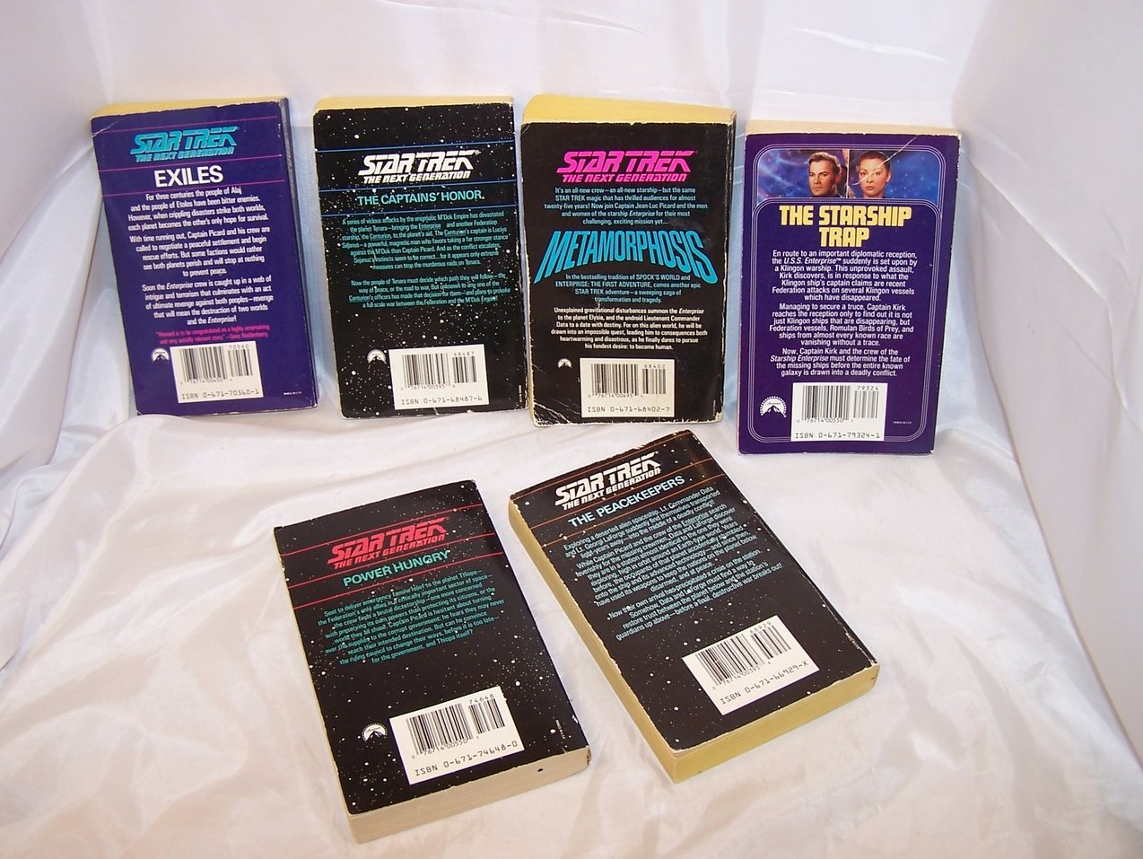 Image 1 of Six Star Trek Paperback Books, 5 Next Generation, 1 Kirk