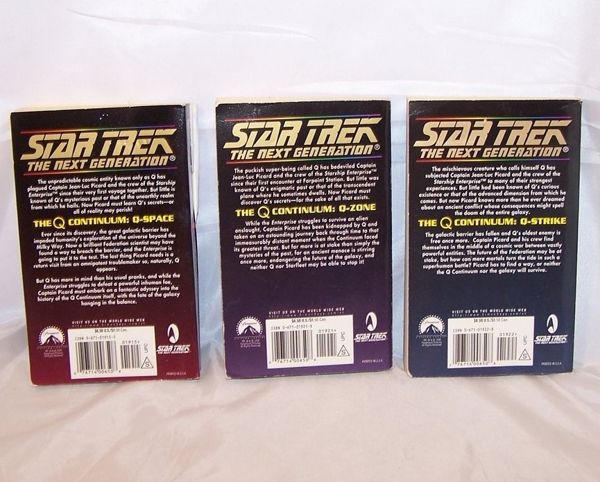 Image 1 of Star Trek, Next Generation, The Continuum, Q Space, 3 Book Set, Paperback
