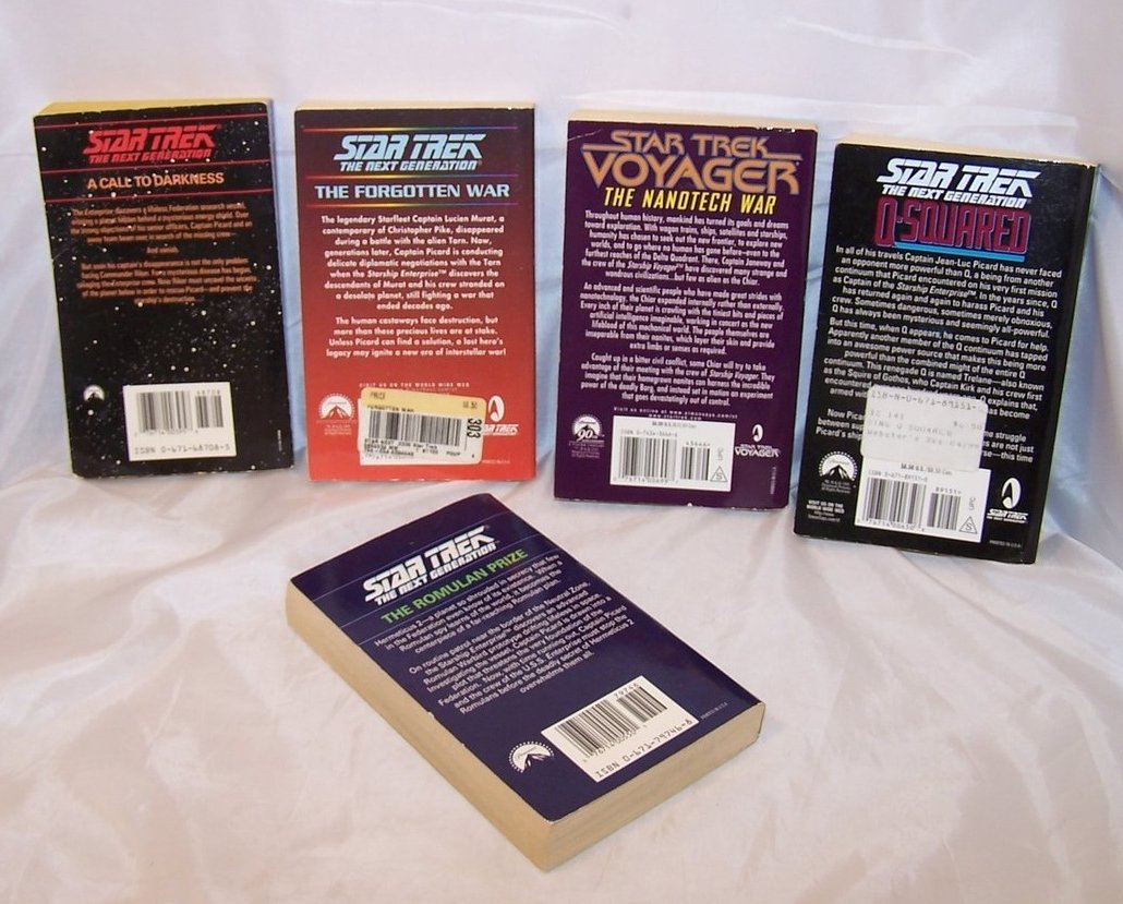 Image 1 of Five Star Trek Paperback Books, 4 Next Generation, 1 Voyager