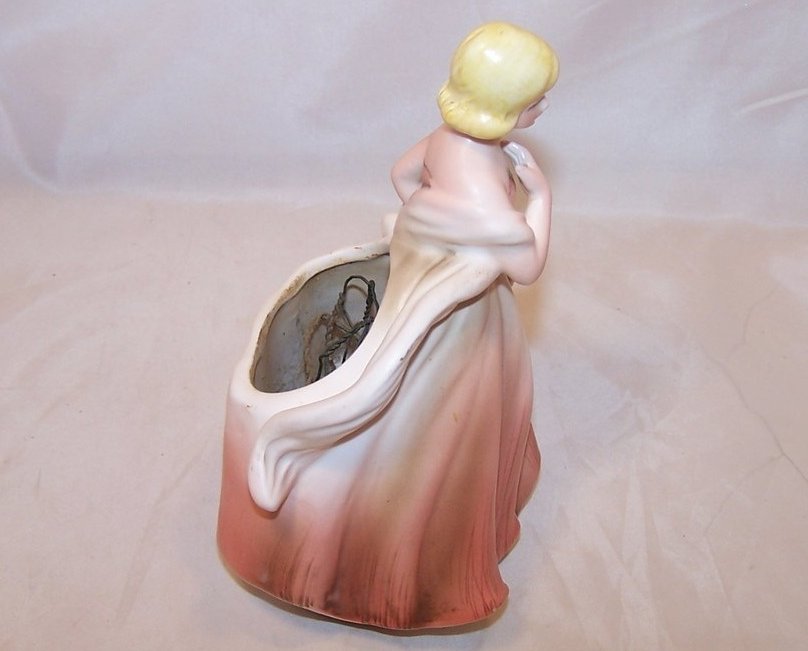 Image 3 of Lady in Ball Gown w Roses, Vintage Planter, Napcoware