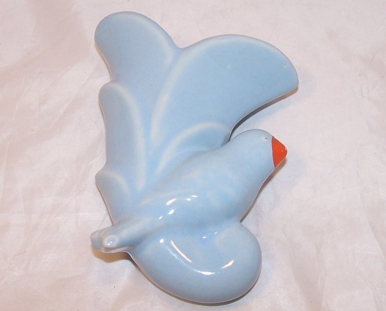 Image 0 of Vintage Cornucopia Wall Pocket Vase with Bird