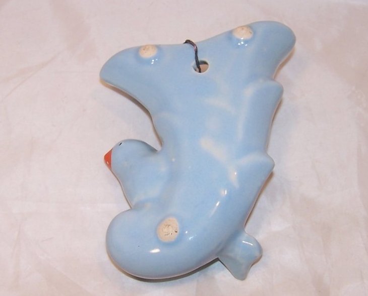 Image 1 of Vintage Cornucopia Wall Pocket Vase with Bird