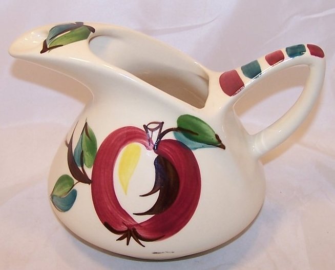 Image 2 of Purinton Pottery Apple and Leaf Pitcher, Dutch Jug