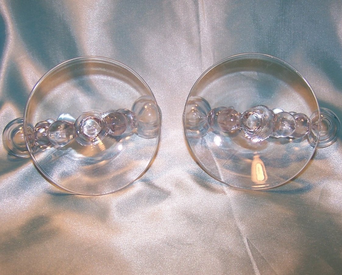 Image 2 of Vintage Clear Bubble Glass Candlesticks