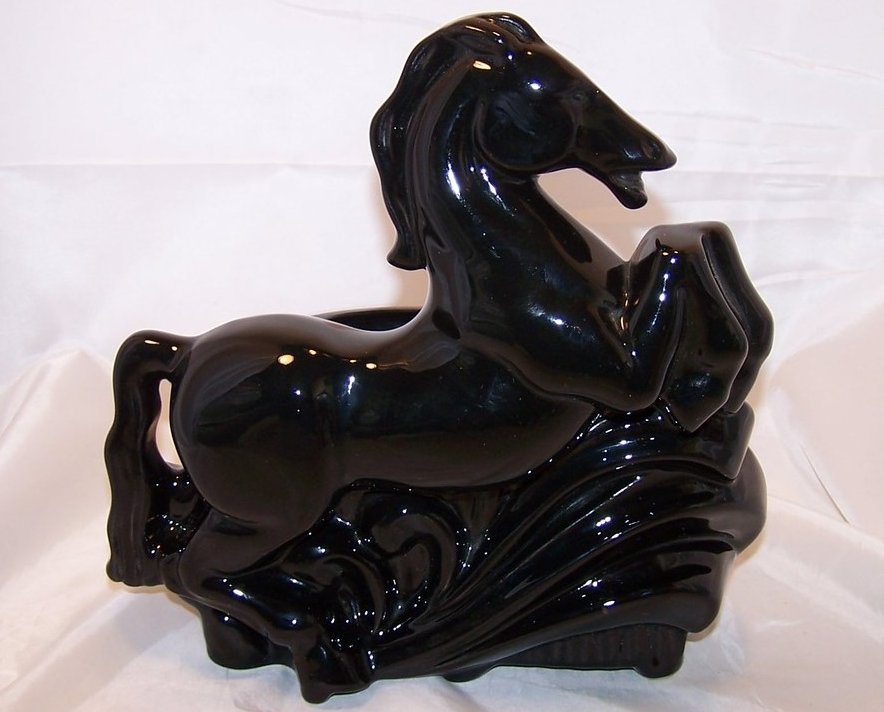 Image 0 of Black Stallion Horse Planter, Vintage