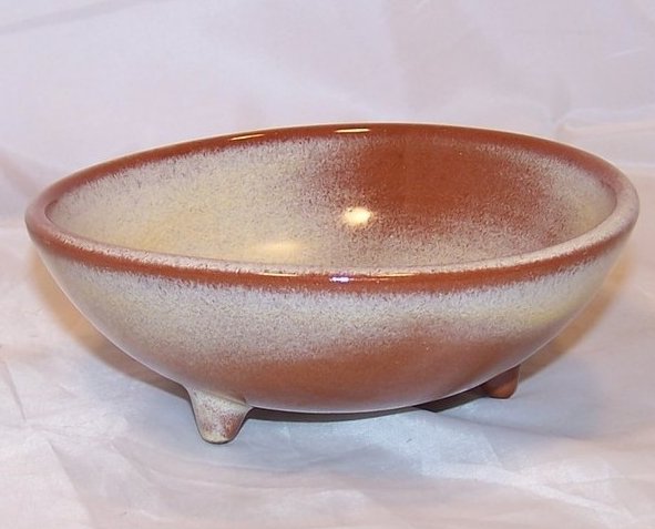 Footed Brown Bowl, Frankoma Pottery, Oklahoma