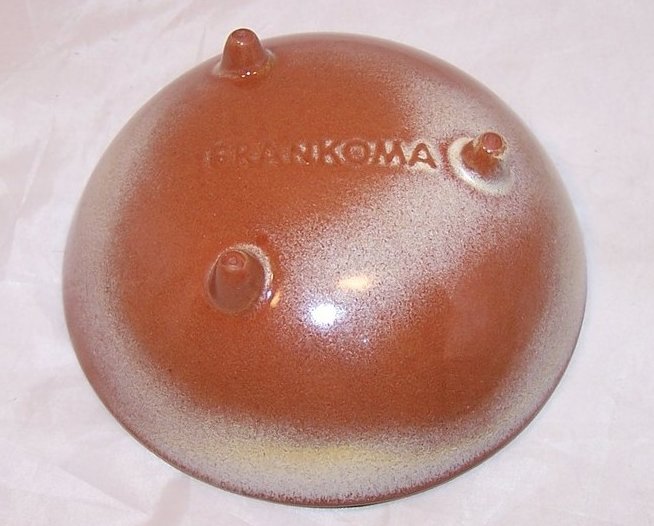 Image 2 of Footed Brown Bowl, Frankoma Pottery, Oklahoma