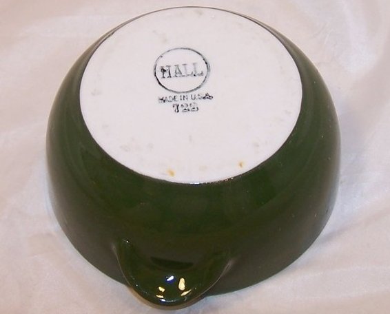 Image 2 of Small Bowl, Dark Green and White, Hall