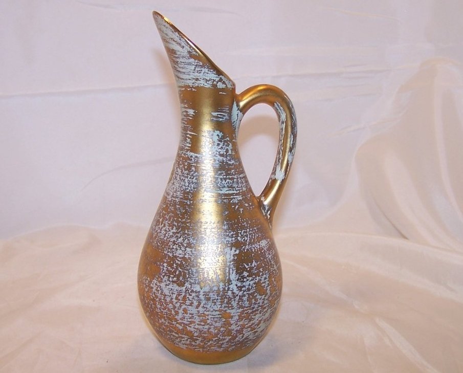 Image 0 of Tall Stangl Pitcher, Hand Painted 4056 Antique Gold