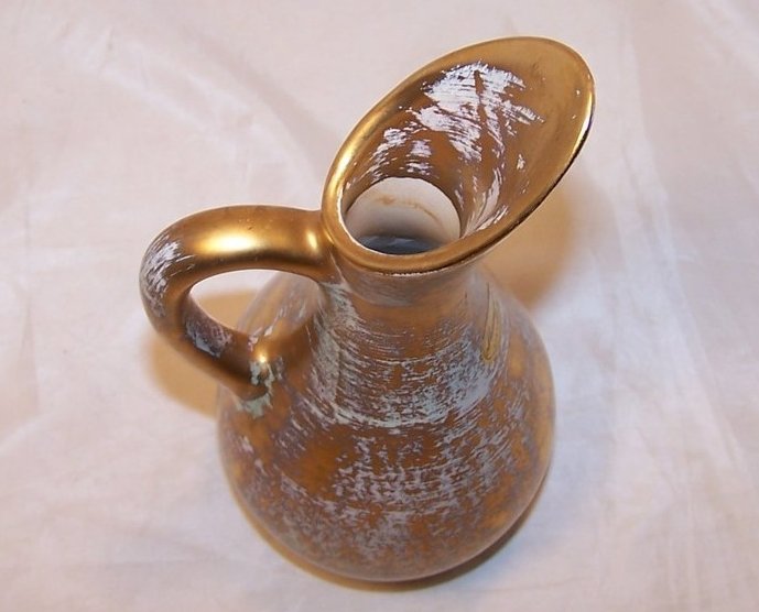 Image 4 of Tall Stangl Pitcher, Hand Painted 4056 Antique Gold