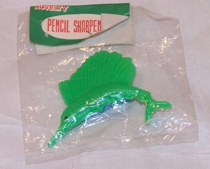Image 2 of Green Plastic Swordfish Pencil Sharpener, Vintage Seventies