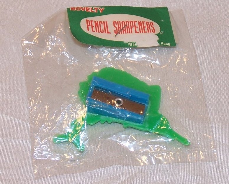 Image 3 of Green Plastic Swordfish Pencil Sharpener, Vintage Seventies