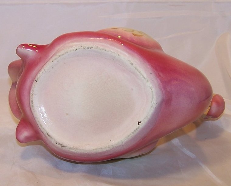 Image 5 of Swan Planter, Colonial China, Pink Green Gold