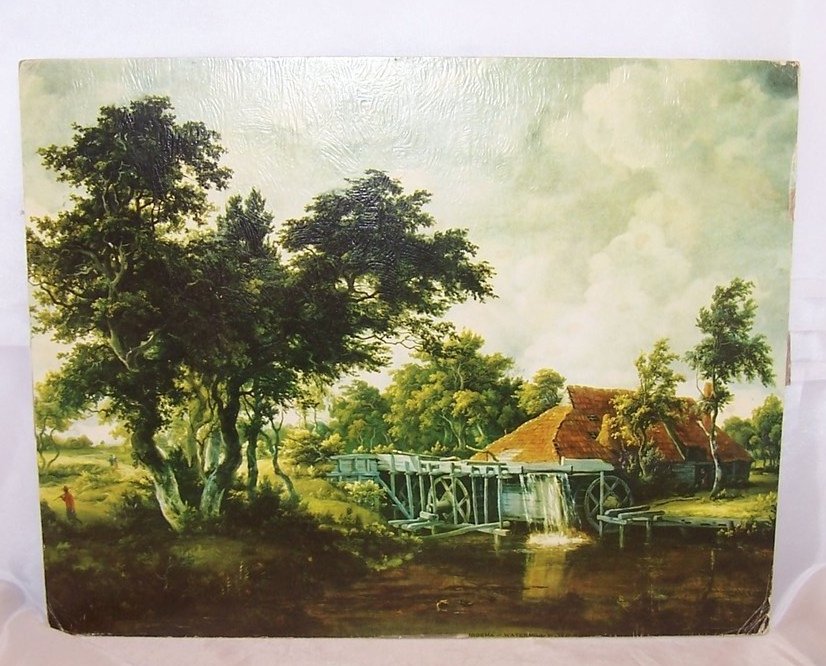 Watermill Wired Roof, Hobbema Lithograph