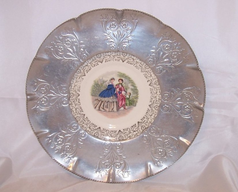 Image 0 of Victorian Ladies, Lady and Child Plate w Aluminum Frame, Farber and Shlevin